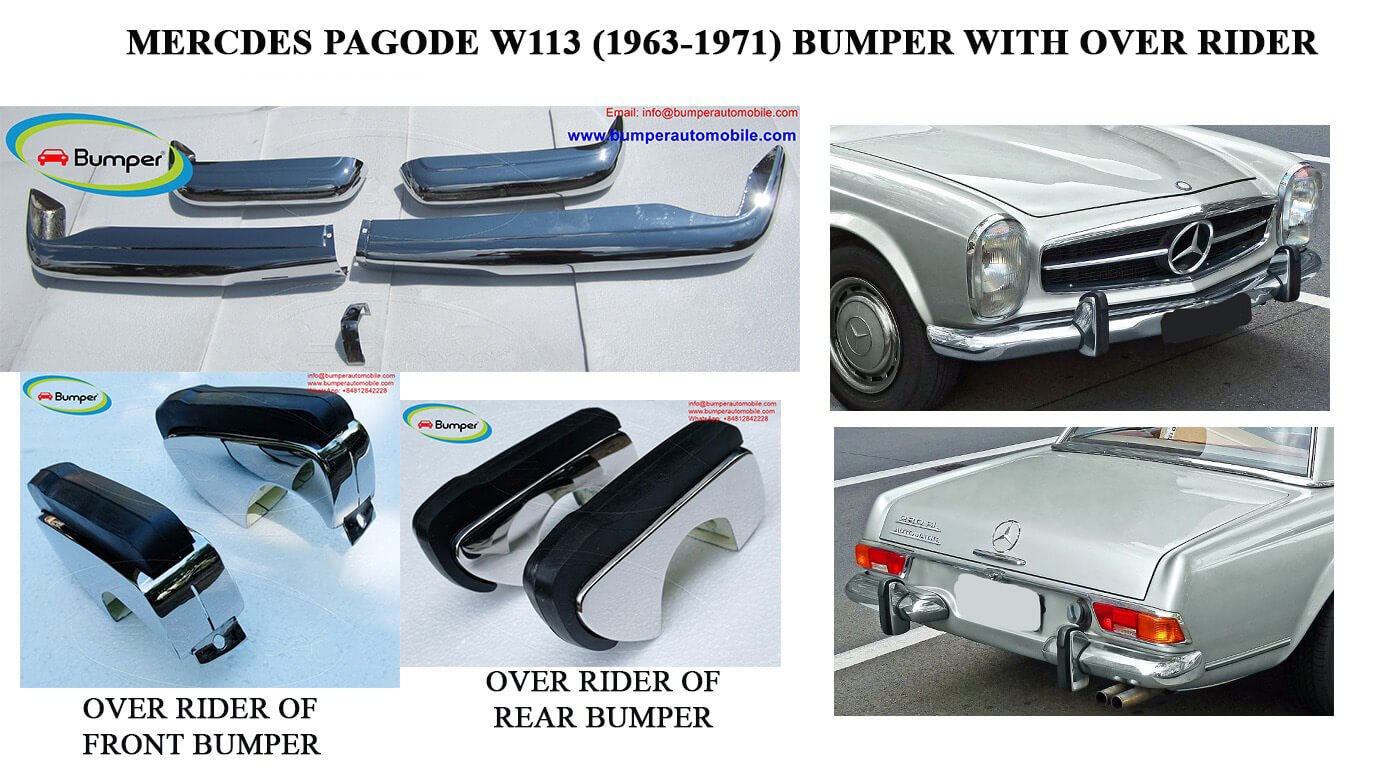 Mercedes-Pagode-W113-bumpers-WITH-OVER-RIDER-HC